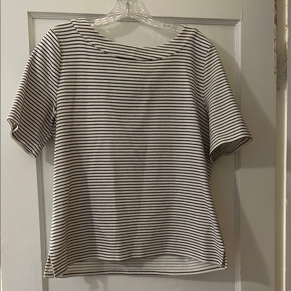 Talbots Striped Navy and White Women's Top